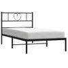 Cama Individual | Cama Para Adultos | Estructura De Cama Con Cabecero Metal Negro 107x203 Cm Cfw627024