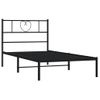 Cama Individual | Cama Para Adultos | Estructura De Cama Con Cabecero Metal Negro 107x203 Cm Cfw627024