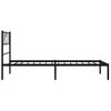 Cama Individual | Cama Para Adultos | Estructura De Cama Con Cabecero Metal Negro 107x203 Cm Cfw627024