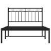 Cama Individual | Cama Para Adultos | Estructura De Cama Con Cabecero Metal Negro 107x203 Cm Cfw812340