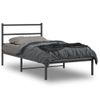 Cama Individual | Cama Para Adultos | Estructura De Cama Con Cabecero Metal Negro 107x203 Cm Cfw518528