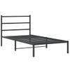 Cama Individual | Cama Para Adultos | Estructura De Cama Con Cabecero Metal Negro 107x203 Cm Cfw518528