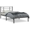 Cama Para Adulto | Cama Individual | Estructura De Cama Con Cabecero Metal Negro 107x203 Cm Cfw818713