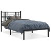 Cama Para Adulto | Cama Individual | Estructura De Cama Con Cabecero Metal Negro 107x203 Cm Cfw741552