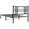 Cama Para Adulto | Cama Individual | Estructura De Cama Con Cabecero Metal Negro 107x203 Cm Cfw741552