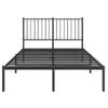 Cama Matrimonial | Cama Para Adultos | Estructura De Cama Con Cabecero Metal Negro 120x190 Cm Cfw118548