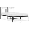 Cama Matrimonial | Cama Para Adultos | Estructura De Cama Con Cabecero Metal Negro 120x190 Cm Cfw323181