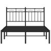 Cama Matrimonial | Cama Para Adultos | Estructura De Cama Con Cabecero Metal Negro 120x190 Cm Cfw323181