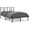 Cama Matrimonial | Cama Para Adultos | Estructura De Cama Con Cabecero Metal Negro 120x190 Cm Cfw630055