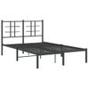 Cama Matrimonial | Cama Para Adultos | Estructura De Cama Con Cabecero Metal Negro 120x190 Cm Cfw630055