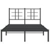 Cama Matrimonial | Cama Para Adultos | Estructura De Cama Con Cabecero Metal Negro 120x190 Cm Cfw630055