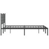 Cama Matrimonial | Cama Para Adultos | Estructura De Cama Con Cabecero Metal Negro 120x190 Cm Cfw630055