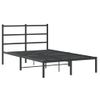 Cama Matrimonial | Cama Para Adultos | Estructura De Cama Con Cabecero Metal Negro 120x190 Cm Cfw356007