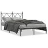 Cama Matrimonial | Cama Para Adultos | Estructura De Cama Con Cabecero Metal Negro 120x190 Cm Cfw98485