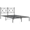 Cama Matrimonial | Cama Para Adultos | Estructura De Cama Con Cabecero Metal Negro 120x190 Cm Cfw98485