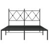 Cama Matrimonial | Cama Para Adultos | Estructura De Cama Con Cabecero Metal Negro 120x190 Cm Cfw98485