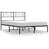 Cama Matrimonial | Cama Para Adultos | Estructura De Cama Con Cabecero Metal Negro 120x190 Cm Cfw319984