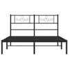 Cama Matrimonial | Cama Para Adultos | Estructura De Cama Con Cabecero Metal Negro 120x190 Cm Cfw319984