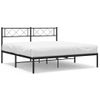 Cama Matrimonial | Cama Para Adultos | Estructura De Cama Con Cabecero Metal Negro 120x190 Cm Cfw782388