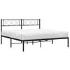 Cama Matrimonial | Cama Para Adultos | Estructura De Cama Con Cabecero Metal Negro 120x190 Cm Cfw782388