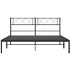 Cama Matrimonial | Cama Para Adultos | Estructura De Cama Con Cabecero Metal Negro 120x190 Cm Cfw782388