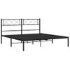 Cama Matrimonial | Cama Para Adultos | Estructura De Cama Con Cabecero Metal Negro 120x190 Cm Cfw782388