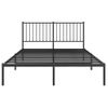 Cama Matrimonial | Cama Para Adultos | Estructura De Cama Con Cabecero Metal Negro 135x190 Cm Cfw666769