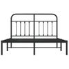 Cama Matrimonial | Cama Para Adultos | Estructura De Cama Con Cabecero Metal Negro 135x190 Cm Cfw432370