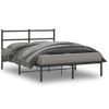 Cama Matrimonial | Cama Para Adultos | Estructura De Cama Con Cabecero Metal Negro 135x190 Cm Cfw878634