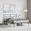 Cama Matrimonial | Cama Para Adultos | Estructura De Cama Con Cabecero Metal Negro 135x190 Cm Cfw878634