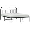 Cama Matrimonial | Cama Para Adultos | Estructura De Cama Con Cabecero Metal Negro 135x190 Cm Cfw340032