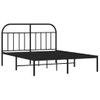 Cama Matrimonial | Cama Para Adultos | Estructura De Cama Con Cabecero Metal Negro 135x190 Cm Cfw340032