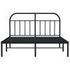 Cama Matrimonial | Cama Para Adultos | Estructura De Cama Con Cabecero Metal Negro 135x190 Cm Cfw340032