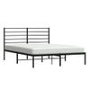 Cama Matrimonial | Cama Para Adultos | Estructura De Cama Con Cabecero Metal Negro 135x190 Cm Cfw106720