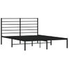 Cama Matrimonial | Cama Para Adultos | Estructura De Cama Con Cabecero Metal Negro 135x190 Cm Cfw106720