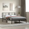 Cama Matrimonial | Cama Para Adultos | Estructura De Cama Con Cabecero Metal Negro 135x190 Cm Cfw788691