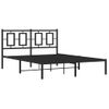 Cama Matrimonial | Cama Para Adultos | Estructura De Cama Con Cabecero Metal Negro 135x190 Cm Cfw649314