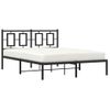 Cama Matrimonial | Cama Para Adultos | Estructura De Cama Con Cabecero Metal Negro 135x190 Cm Cfw649314