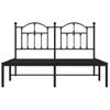 Cama Matrimonial | Cama Para Adultos | Estructura De Cama Con Cabecero Metal Negro 135x190 Cm Cfw361118