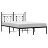 Cama Matrimonial | Cama Para Adultos | Estructura De Cama Con Cabecero Metal Negro 135x190 Cm Cfw449467