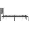 Cama Matrimonial | Cama Para Adultos | Estructura De Cama Con Cabecero Metal Negro 135x190 Cm Cfw828329