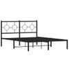 Cama Matrimonial | Cama Para Adultos | Estructura De Cama Con Cabecero Metal Negro 135x190 Cm Cfw634896