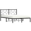 Cama Matrimonial | Cama Para Adultos | Estructura De Cama Con Cabecero Metal Negro 135x190 Cm Cfw634896