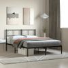 Cama Matrimonial | Cama Para Adultos | Estructura De Cama Con Cabecero Metal Negro 140x190 Cm Cfw579675