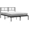 Cama Matrimonial | Cama Para Adultos | Estructura De Cama Con Cabecero Metal Negro 140x190 Cm Cfw579675