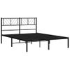 Cama Matrimonial | Cama Para Adultos | Estructura De Cama Con Cabecero Metal Negro 140x190 Cm Cfw579675