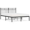 Cama Matrimonial | Cama Para Adultos | Estructura De Cama Con Cabecero Metal Negro 140x190 Cm Cfw437003