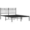 Cama Matrimonial | Cama Para Adultos | Estructura De Cama Con Cabecero Metal Negro 140x190 Cm Cfw437003