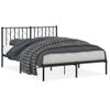 Cama Matrimonial | Cama Para Adultos | Estructura De Cama Con Cabecero Metal Negro 140x190 Cm Cfw872594