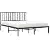 Cama Matrimonial | Cama Para Adultos | Estructura De Cama Con Cabecero Metal Negro 140x190 Cm Cfw872594